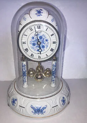 Buy Vtg Franz Hermle Torsion Pendulum Anniversary Dome Clock K.P.M Porcelain-Quartz • 75.28£