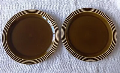 Buy Pair Of 1970s Retro Hornsea Pottery Medium-sized (22 Cm) Green Heirloom Plates • 8£
