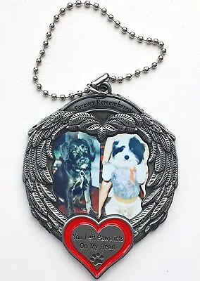 Buy Personalised Photo Hanging Pet Cat Dog Memorial Angel Wings Ornament Car Mirror • 9.99£