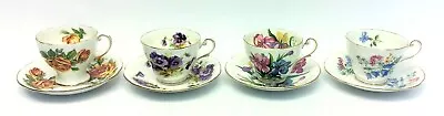Buy Royal Standard Fine Bone China Romany Rose Winsome Country Lane Teacups Saucers • 69.05£