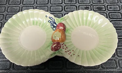 Buy Vintage 1930s Brentleigh Ware Staffordshire Double Dish With Handpainted Fruit  • 5£