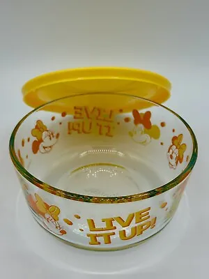 Buy PYREX 7201 With Lid DISNEY MINNIE Mouse Live It Up! 4 Cup Bowl Yellow Orange • 9.44£