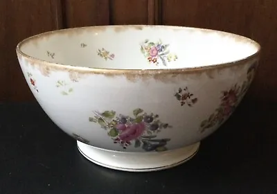 Buy Antique Full Size Creamware Floral Fruit Bowl • 39£