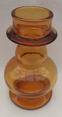 Buy Scandinavian Mid Century Glass Amber Hyacinth Bulb Vase • 14.99£