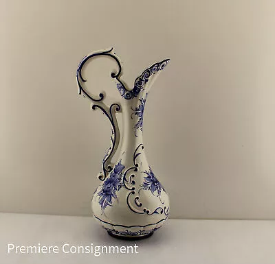 Buy Vintage RCCL Portugal Needle Vase Pottery Pitcher, Ewer, Jug Hand Painted 20 T • 189.74£