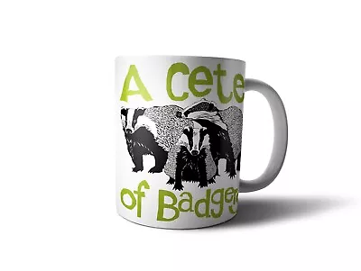 Buy Set Of 6 Mugs Bone China Collective Noun Badger Design • 24£