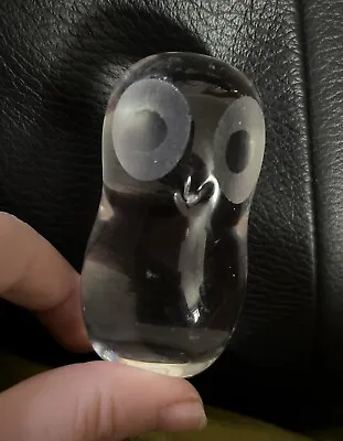 Buy Wedgwood England Clear Art Glass Owl Paperweight Decorative Ornament • 8.99£