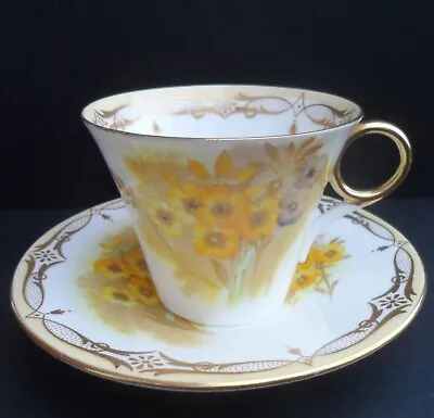 Buy A Shelley Art Deco  Nemesia  12354 Regent Shape Tea Cup & Saucer. C.1934. • 65£