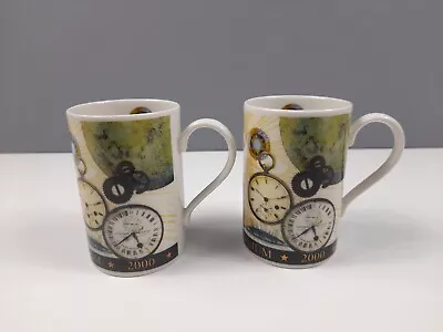 Buy 2 X Dunoon Stoneware Mugs - TIMEPIECES A Design By Jack Dadd - Millennium - GC • 8£