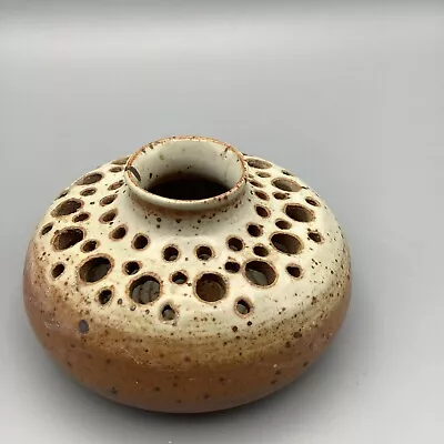 Buy Pottery Flower Frog Posy Vase Stoneware Artist Signed • 20£