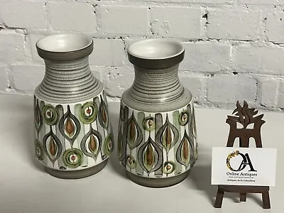 Buy Pair Of Retro 1960’s Mid Century Langley Pottery ‘Minstrel’ Vases  • 145£