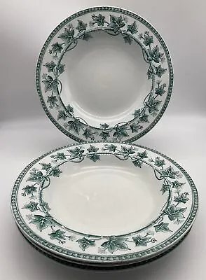 Buy Antique Wedgwood China Soup Plates - Original Ivy Pattern X 4 • 45£