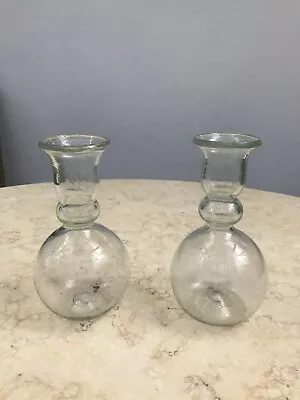 Buy Two French Hand Blown Glass Containers (Pair) • 25.75£