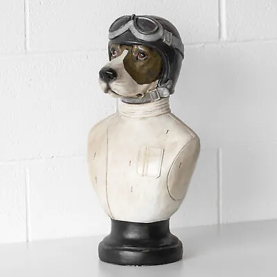 Buy Extra Large Racing Driver Dog Head Bust Sculpture Ornament Resin Statue Vintage • 72£