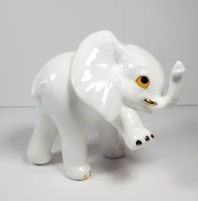Buy Royal Osborne White Elephant Figurine Bone China Good Luck Wealth Trunk Up 4.5 H • 28.45£