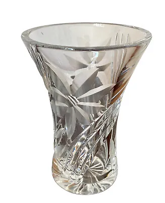Buy Vintage Crystal Cut Glass Vase Flower Design 6” • 9.99£