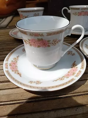 Buy 6 Crown Ming Fine China Jian Shiang Stunning Floral Tea Cup Set • 85£