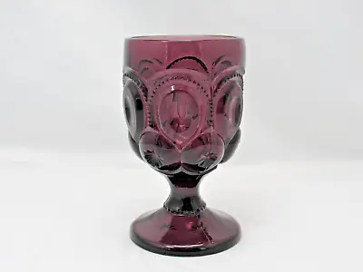 Buy Vintage LE Smith Amethyst Purple Moon And Star Wine Water Goblet 5 7/8  Rare • 35.88£