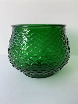 Buy Large Vintage E.O. Brody G101 Forest Green Candle Holder Bowl Fish Scale Design • 9.50£
