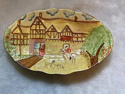 Buy Vintage Kensington Ware K.P.B. Pottery Plate - Hunting Scene - C1937-1961 • 5£