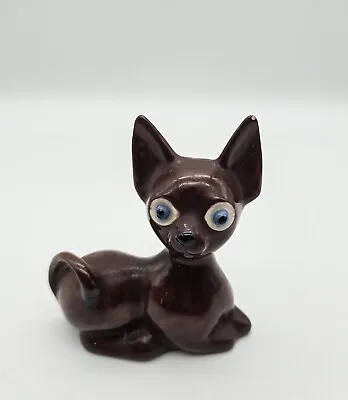 Buy Vintage CALIF USA Ceramic Pottery MCM Cat Sitting Chihuahua Dog • 11.85£