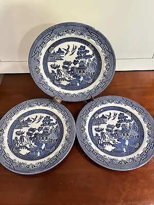Buy Churchill England Willow Blue 10.25” Dinner Plate Set Of 3 • 30.26£