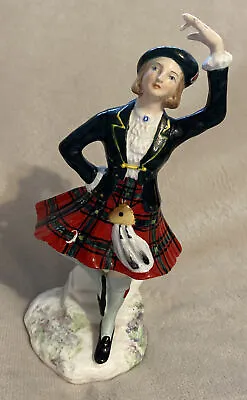 Buy Royal Adderley Floral - HIGHLAND FLING Bone China Scottish Lass Figurine 7” Tall • 59.95£