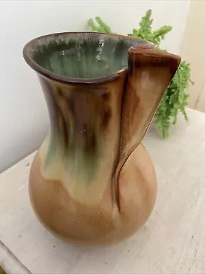 Buy Vintage Studio Pottery Vase Signed Freeform 8 Inch Tall Ruskin Style • 22£