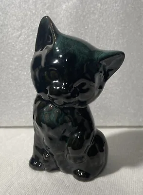 Buy Vintage Blue Mountain Pottery Cat Teal Blue/Green Glaze 5 1/2  Tall • 28.34£