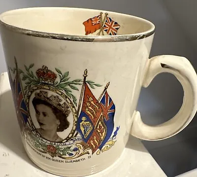 Buy Queen Elizabeth Coronation Mug 1953 Alfred Meakin England Good Condition • 2.99£