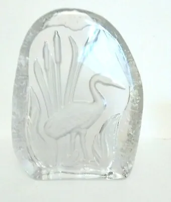 Buy Stunning Glass Sculpture Of Heron Amongst Reeds - 14cm High • 2.99£
