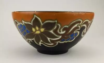 Buy 20th Century Dutch Gouda Antique Nadro Bowl Holland Floral Design • 52.83£