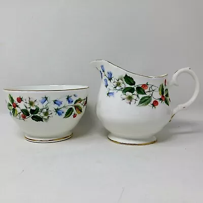 Buy Vintage Duchess Strawberry Fields Milk Jug Sugar Bowl Creamer Set Floral Fruit • 18£