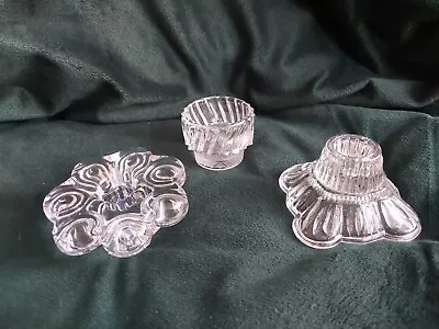 Buy Vintage Mixed Lot Clear Glass Short Candle Stick Holders. Mixed Sizes • 4£