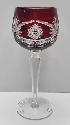 Buy Bohemian Ruby Red Cut Clear CRYSTAL Wine Glass Goblet 7.5  • 29.99£
