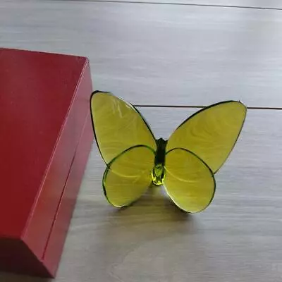 Buy Baccarat Lucky Butterfly Figurine Crystal Good Luck Color GREEN With Box Used • 138.47£