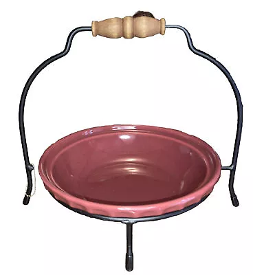 Buy Longaberger Black Wrought Iron 1 Tier Pie Plate Holder Rack With Red Pie Plate • 23.98£