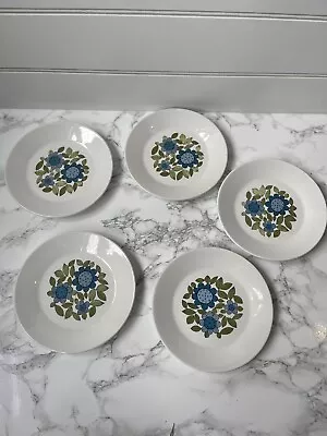 Buy 5 X J & G Meakin STUDIO TOPIC 7  Inch Side Plate White With Blue Flowers • 17.99£