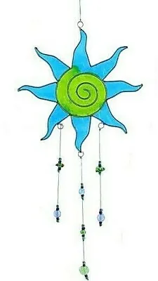 Buy Sun Hanging Suncatcher With Beads - Window Garden Home Stained Glass Decoration • 9.80£