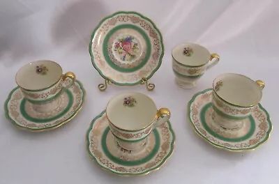 Buy Four Sets Of Royal Bayreuth Bavaria Cups And Saucers, Gold Gilded Scrolls Design • 40.35£