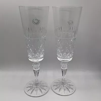 Buy Pair Of Galway Irish Lead Crystal Champagne Flute Wine Drinking Glasses • 5£
