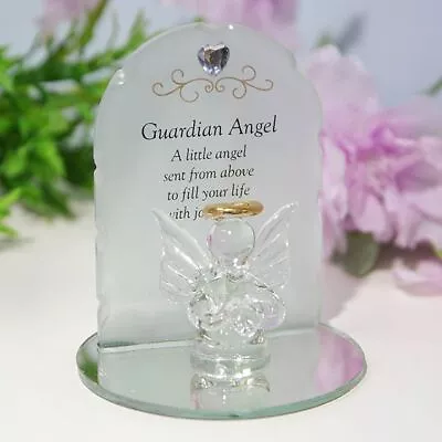 Buy Guardian Angel Ornament, Glass, Handmade, Crystal Heart Embellishment • 12.95£