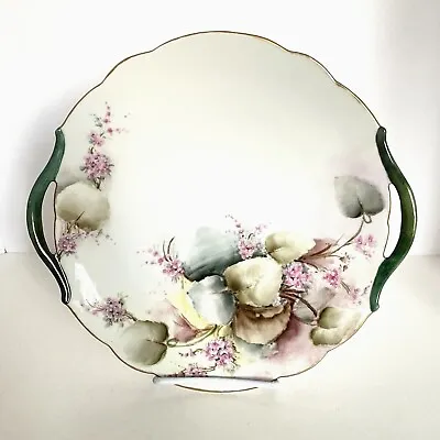 Buy T&V Limoges Hand Painted Porcelain Oval Tray Gold Gilt Edges Pink Wild Flowers • 141.70£