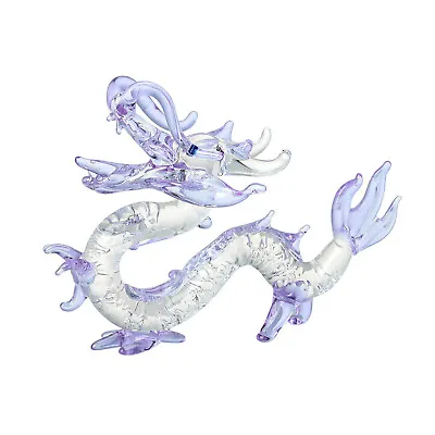 Buy Purple Crystal Dragon Figurine Collectible Hand Blown Glass Animal Ornament Gift • 10.79£