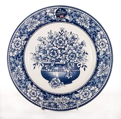 Buy Royal Stafford Blue 11  Dinner Plates Pot Of Flowers & Floral Trim Set Of 4 NEW • 47.35£