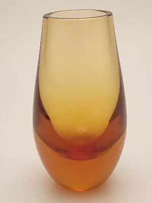 Buy Retro Vintage 1960s Possibly Whitfriars Amber Glass Bud Vase MCM Mid Century  • 35£