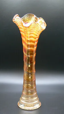 Buy Marigold Ripple Swung Vase Made By Imperial Glass Company, Carnival Glass 11  • 18£
