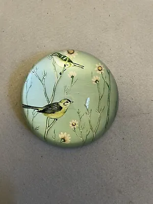 Buy Vintage Domed Glass Decorative Paper Weight  Birds On Branches Colorful 3” • 17.04£