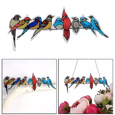 Buy Lovely Hummingbirds Stained Glass Ornaments Suncatcher Panel Girl's Hanging • 5.56£