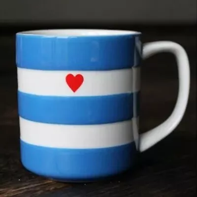 Buy Cornishware Blue Striped Mini Love Heart Mug - 280ml / 10oz - Limited Edition • 27£
